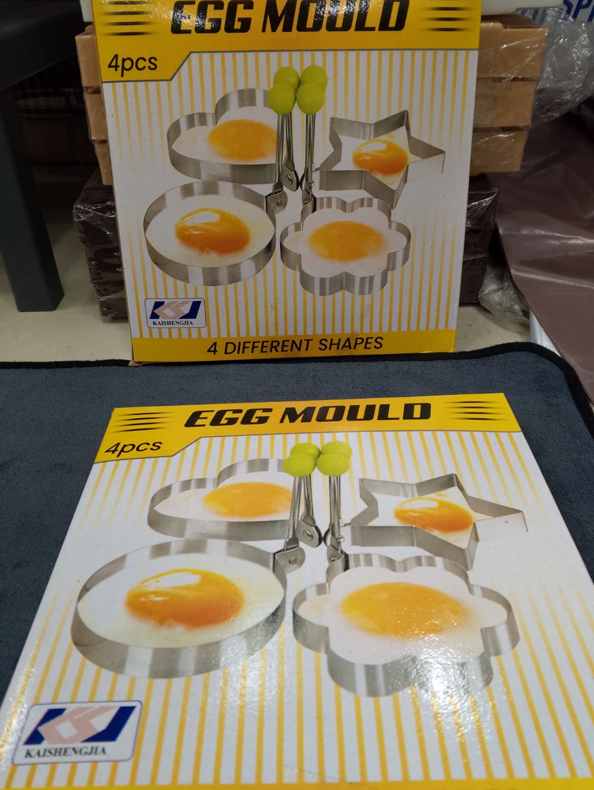 Stainless Steel Fried Egg & Pancake Molds – 4pcs | Star, Heart, Round & Flower Shapes – Kitchen Cooking Tool