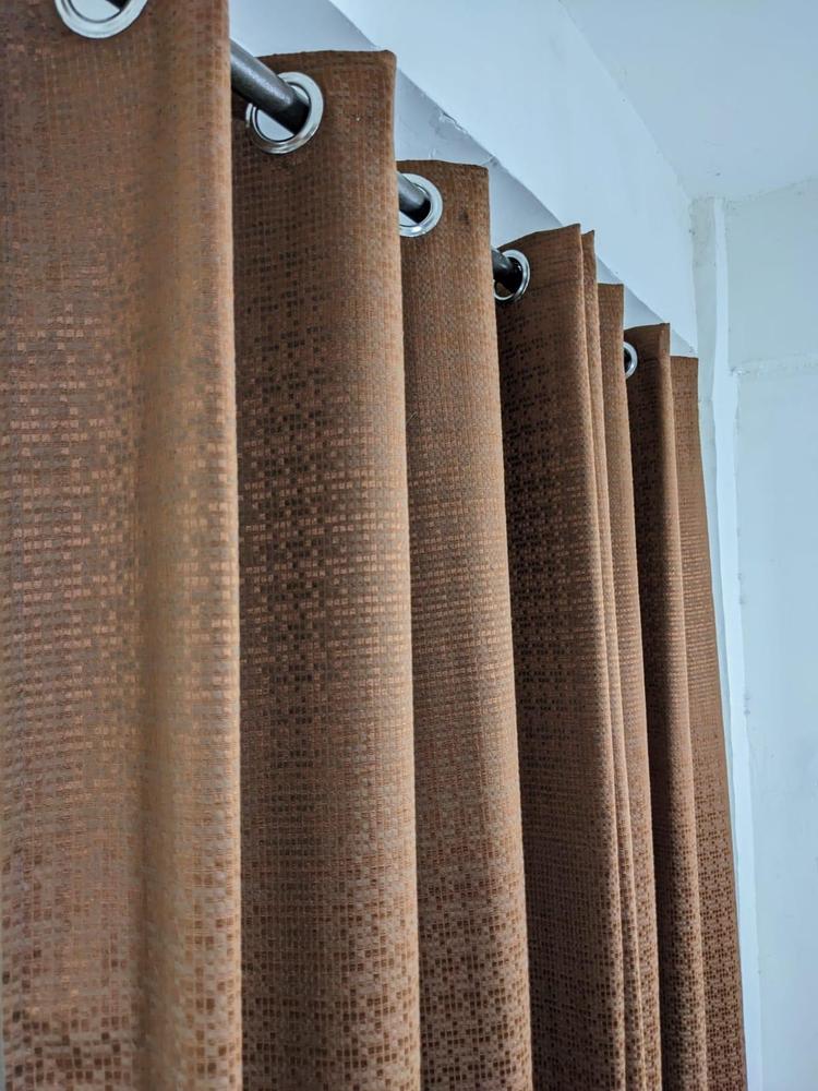 Plain Dabbi Self Shaded Curtains Style 4