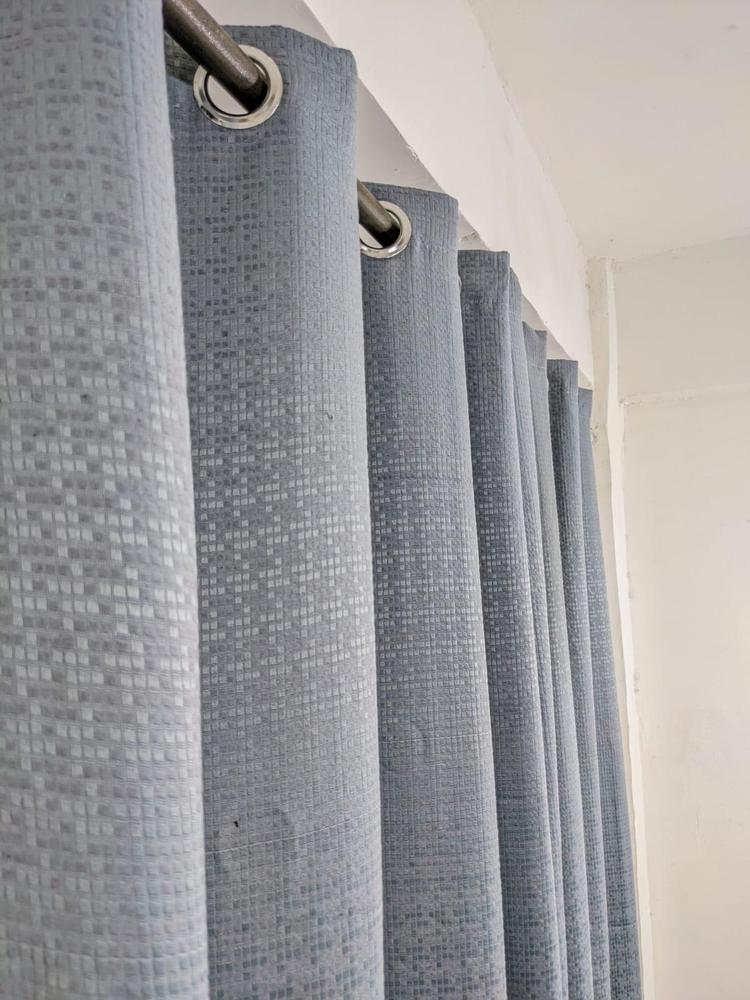 Plain Dabbi Self Shaded Curtains Style 2