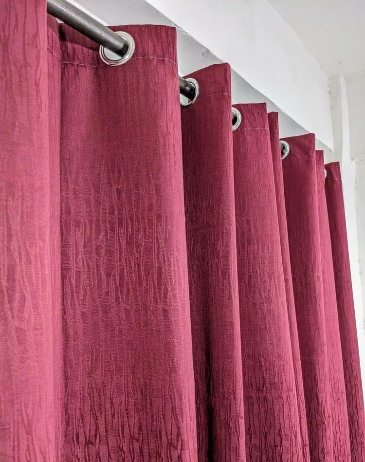 Plain Jumbo Self Shaded Curtains Style 4