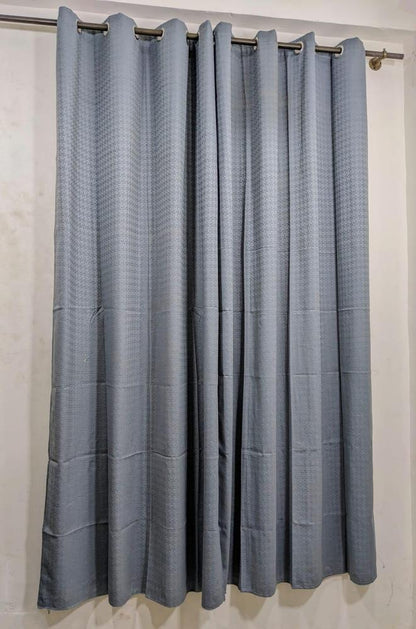 Plain Dabbi Self Shaded Curtains Style 2