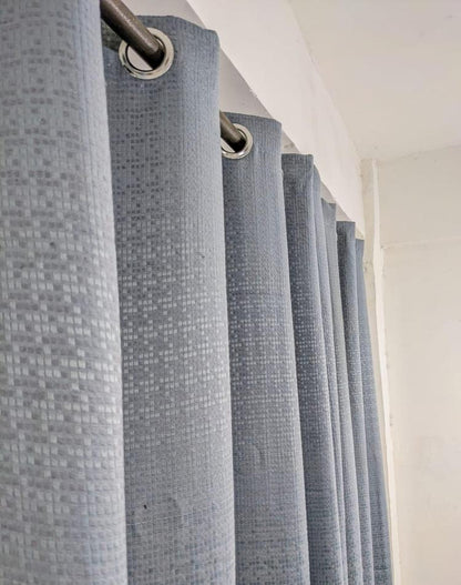 Plain Dabbi Self Shaded Curtains Style 2