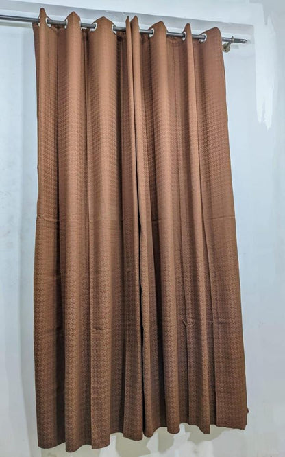 Plain Dabbi Self Shaded Curtains Style 4