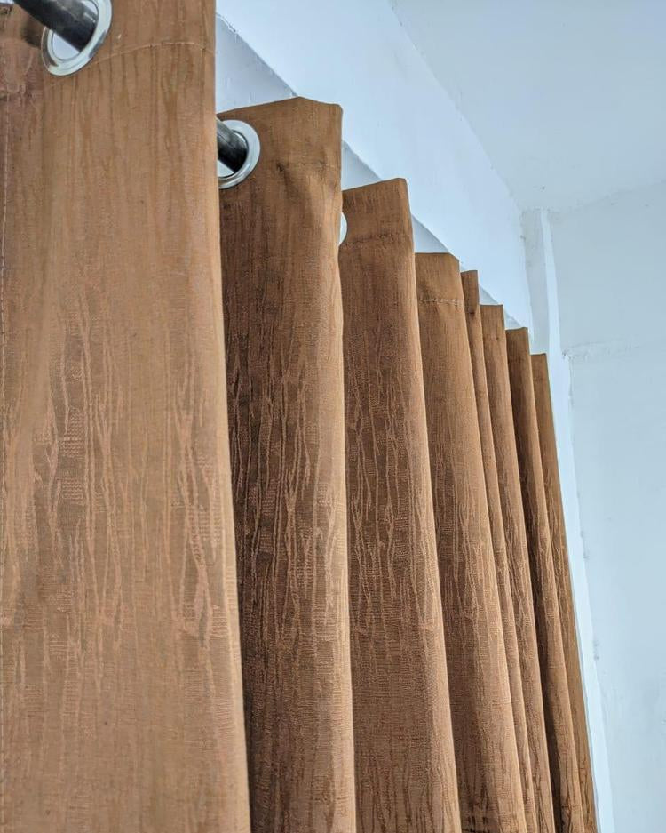 Plain Jumbo Self Shaded Curtains Style 2