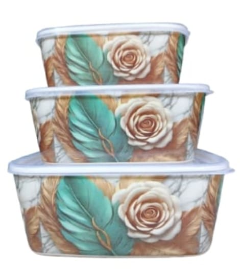 Set of 3 Melamine Bowls with Lids – Stylish Storage Bowl Set (Small, Medium & Large)