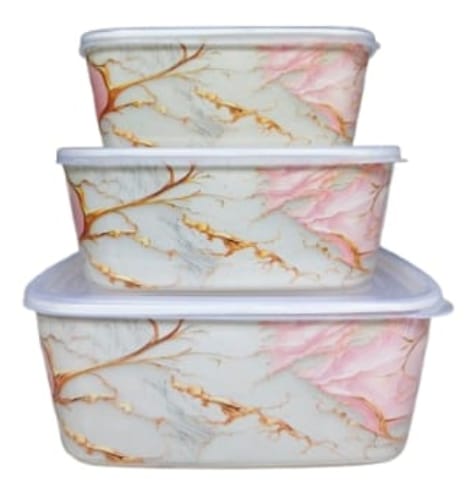Set of 3 Melamine Bowls with Lids – Stylish Storage Bowl Set (Small, Medium & Large)