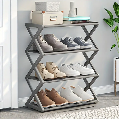 Shoe Rack - X-shaped - 4 Tier, Shoes Organizer
