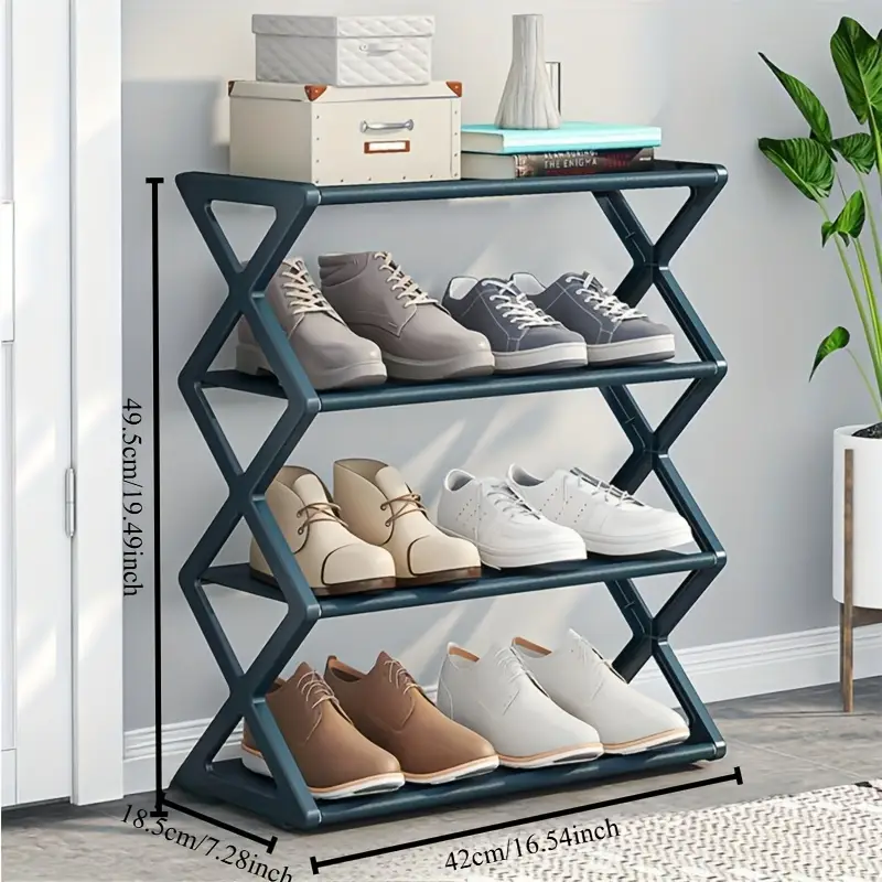 Shoe Rack - X-shaped - 4 Tier, Shoes Organizer