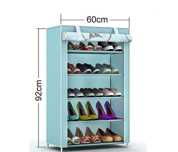 Premium 5-Layers Portable Shoe Rack with Dustproof Cover – Attractive Designs