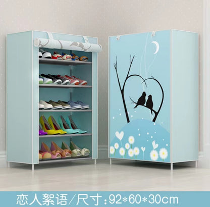 Premium 5-Layers Portable Shoe Rack with Dustproof Cover – Attractive Designs