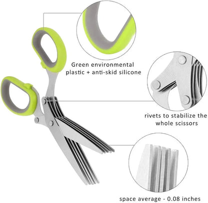 Multifunctional Stainless Steel 5-Layer Kitchen Scissor