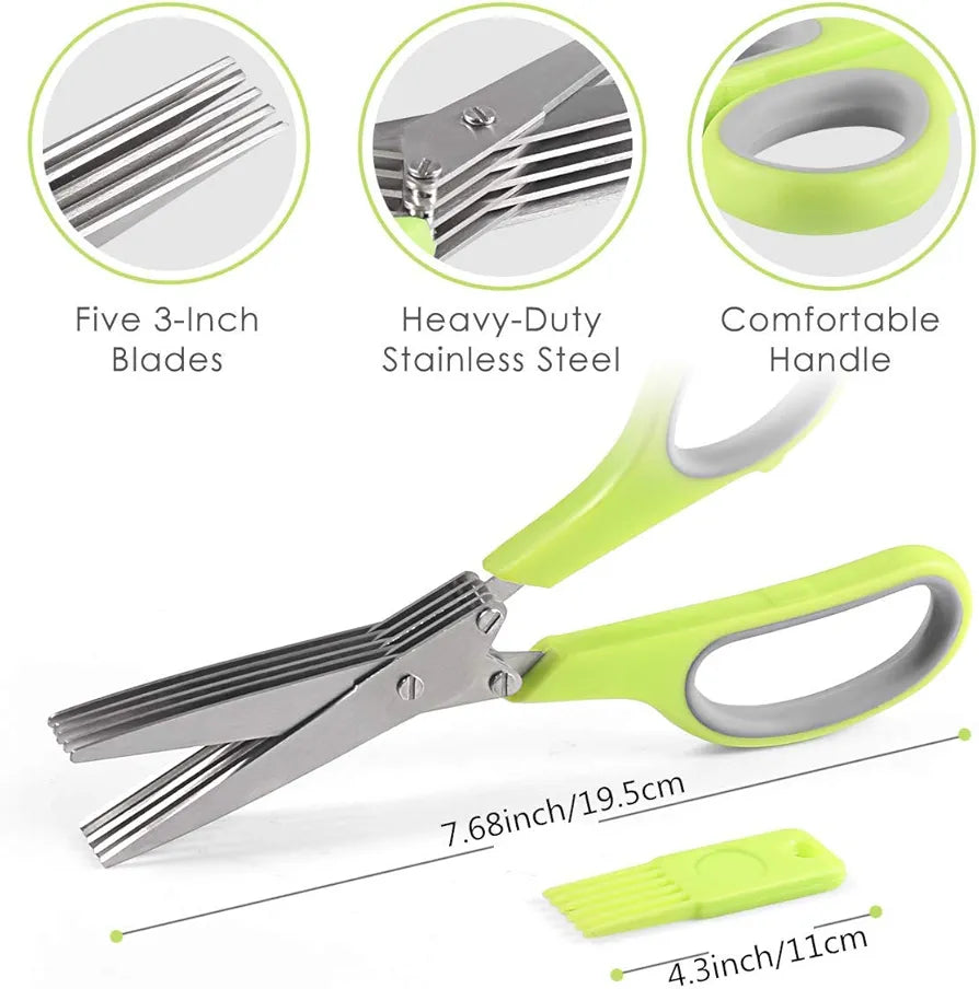 Multifunctional Stainless Steel 5-Layer Kitchen Scissor