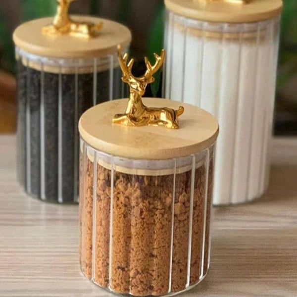 Deer Air Tight Glass Jar