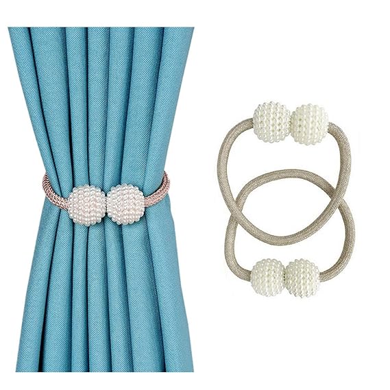 Magnetic Curtain Tiebacks/Magnetic Pearl Curtain Buckle (One Pair)