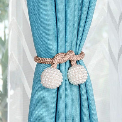 Magnetic Curtain Tiebacks/Magnetic Pearl Curtain Buckle (One Pair)