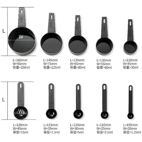 10 Pcs Measuring Cups & Spoon Set