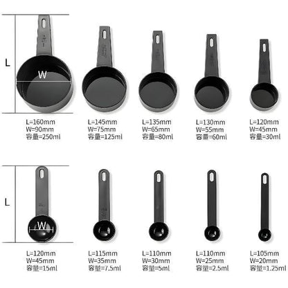10 Pcs Measuring Cups & Spoon Set