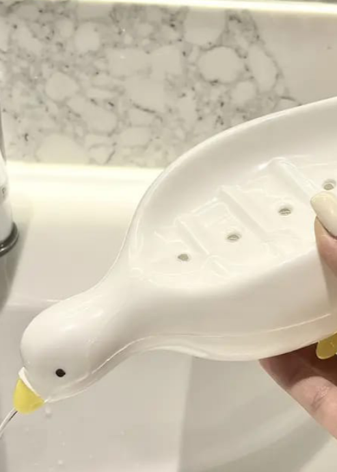 Adorable Duck-Shaped Soap Dish - Self-Draining (Pack of 2)