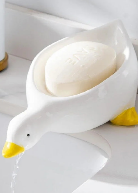 Adorable Duck-Shaped Soap Dish - Self-Draining (Pack of 2)