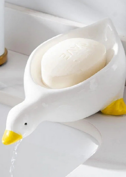 Adorable Duck-Shaped Soap Dish - Self-Draining (Pack of 2)