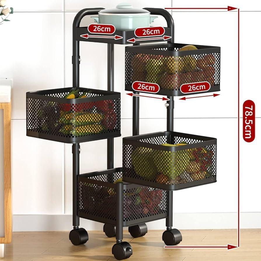 4 Layered Rotatable Fruit Basket (Square)
