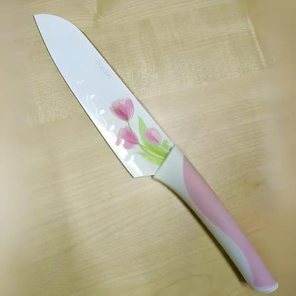 Imported 5 PCs Classic Flower Coated Knives Set