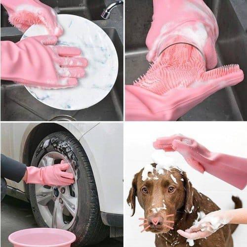 Silicone Washing Gloves Pack of 1 Pair