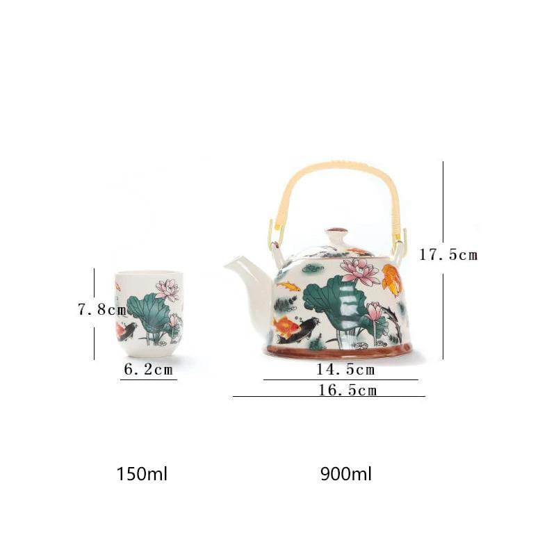 Chinese Style Ceramic Tea Set (Pack of 7)
