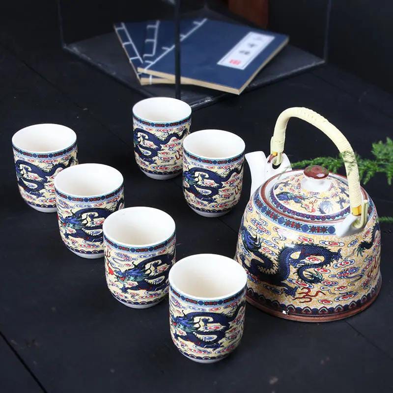Chinese Style Ceramic Tea Set (Pack of 7)