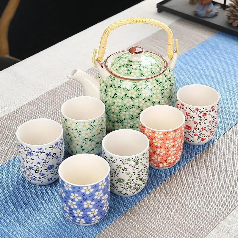 Chinese Style Ceramic Tea Set (Pack of 7)