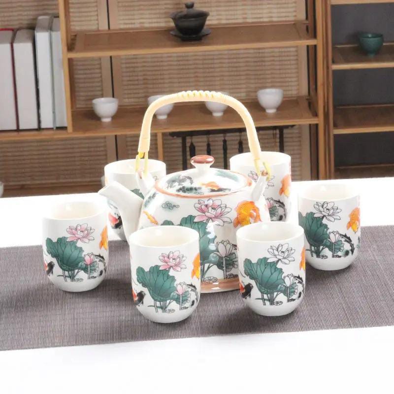 Chinese Style Ceramic Tea Set (Pack of 7)