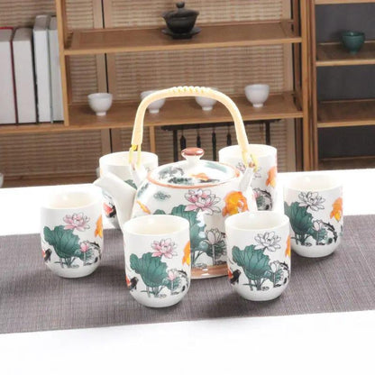 Chinese Style Ceramic Tea Set (Pack of 7)