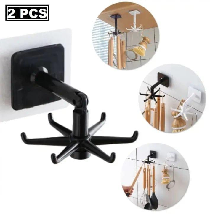 Wall Mounted Rotating Hook Pack of Three