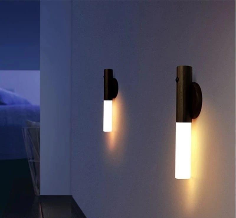 Wooden LED Wall Lamp With Motion Sensor-Intelligent Induction Light