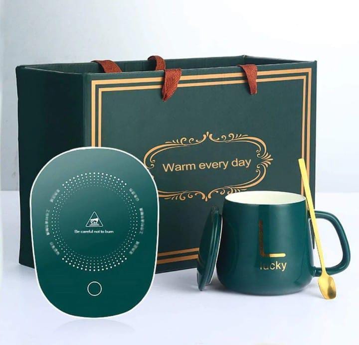 Elegant Ceramic Mug Set With Intelligent Warming And Spoon