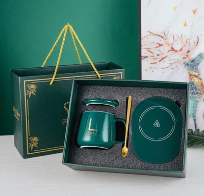 Elegant Ceramic Mug Set With Intelligent Warming And Spoon