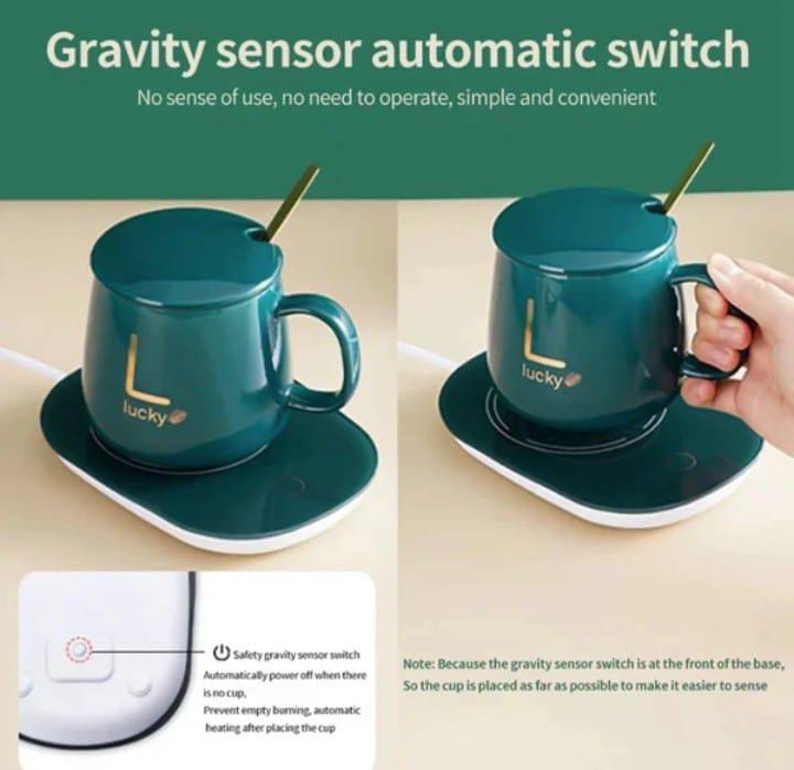 Elegant Ceramic Mug Set With Intelligent Warming And Spoon
