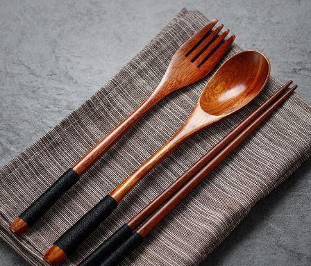 Wooden Spoon Chopsticks and Fork set