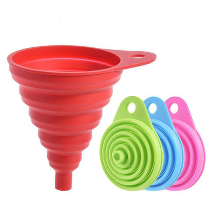 Collapsible Silicone Foldable Funnel, Pack of  2