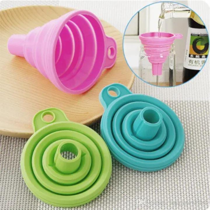 Collapsible Silicone Foldable Funnel, Pack of  2