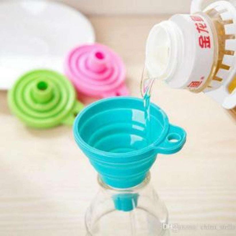 Collapsible Silicone Foldable Funnel, Pack of  2