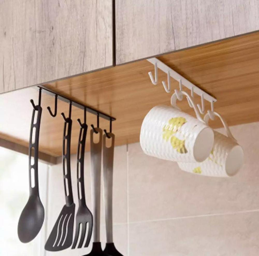 6 Hooks Wall Mounted Utensils Hanging