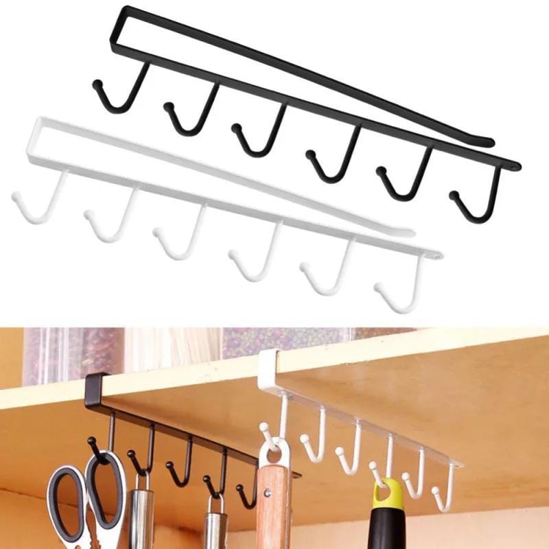 6 Hooks Wall Mounted Utensils Hanging
