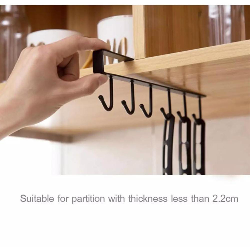 6 Hooks Wall Mounted Utensils Hanging