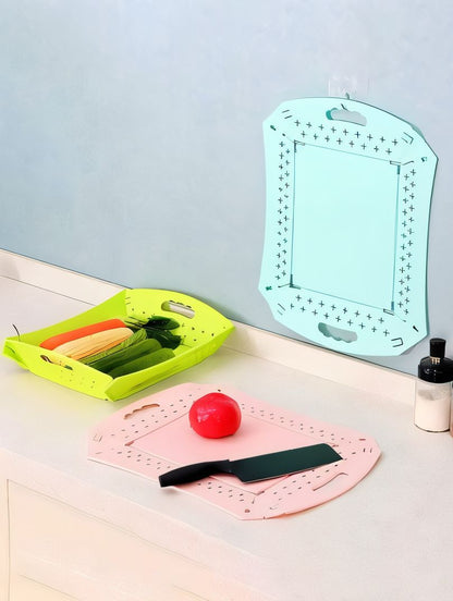 2in1 Foldable Drainage Kitchen Basket with Cutting Board