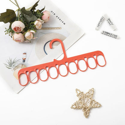 9-Hole Multi-Purpose Plastic Hanger (Pack of 4 - Random Colors)