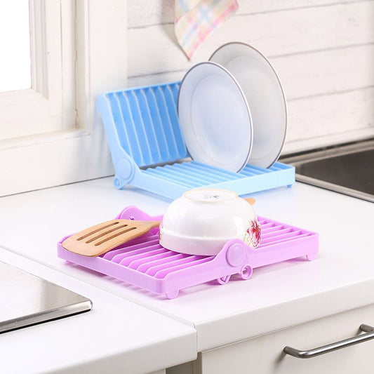 Foldable Multipurpose Space-Saving Plates and Bowl Drying Rack