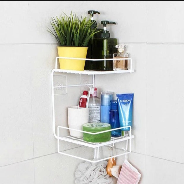 2 Layer E-Corner Iron Wall Mounted Shelf