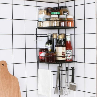 2 Layer E-Corner Iron Wall Mounted Shelf