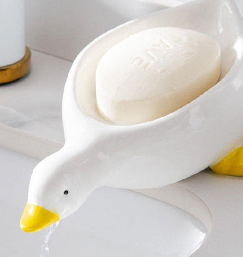 Adorable Duck-Shaped Soap Dish - Self-Draining (Pack of 2)